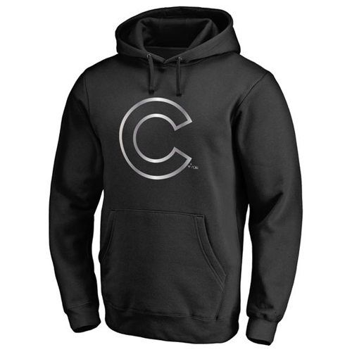Chicago Cubs Platinum Collection Pullover Hoodie Black - Click Image to Close